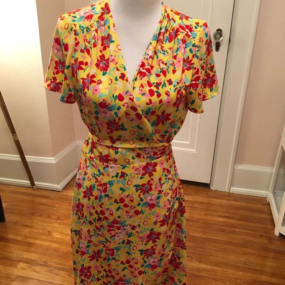 J Crew factory NWT yellow floral dress 8
